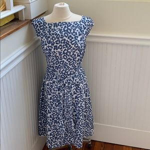 Leopard print linen dress